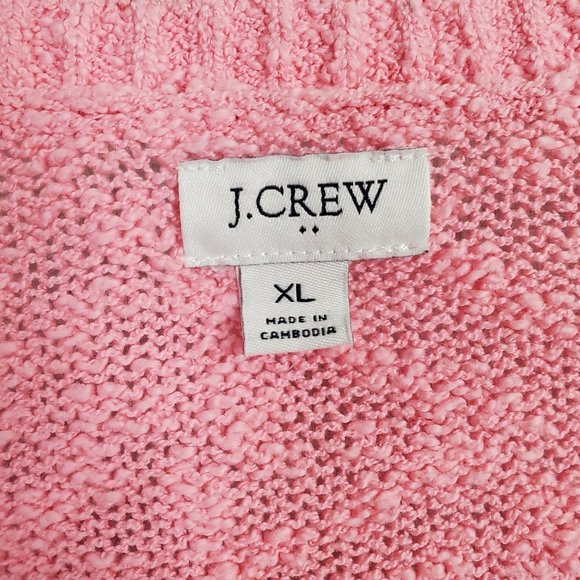 Reimagined by J Crew Size XL Sweater V-neck Slub Knit Cotton Blend Textured Pink - Picture 8 of 11